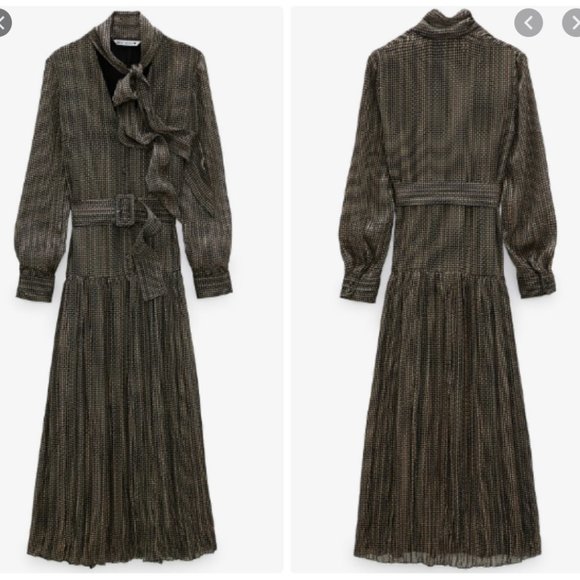 Zara Belted Printed Dress - Picture 4 of 8